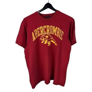 Vintage Y2K Abercrombie & Fitch Bear Logo Muscle Style Graphic Shirt Size L